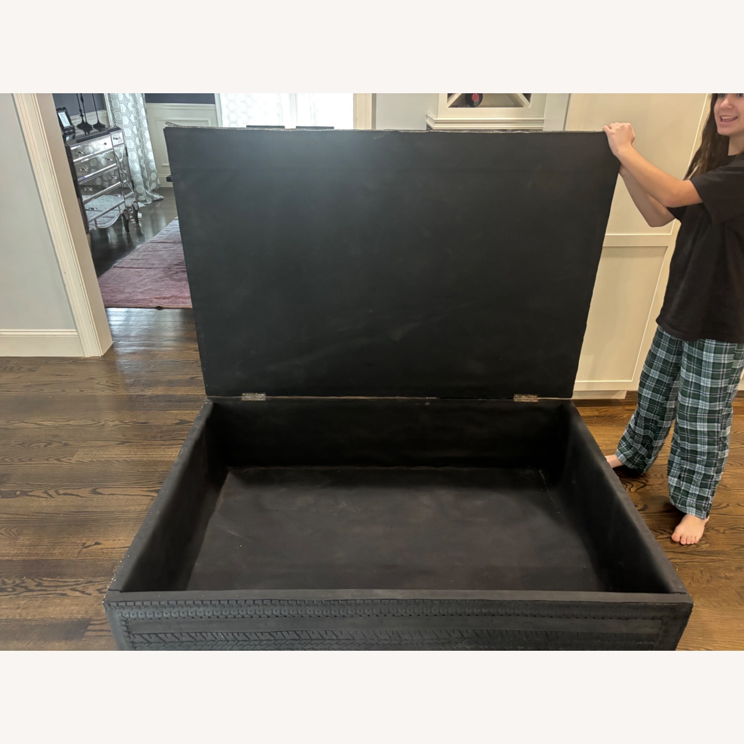 Montauk Sofa Tire Table Black Coffee Table - image-6