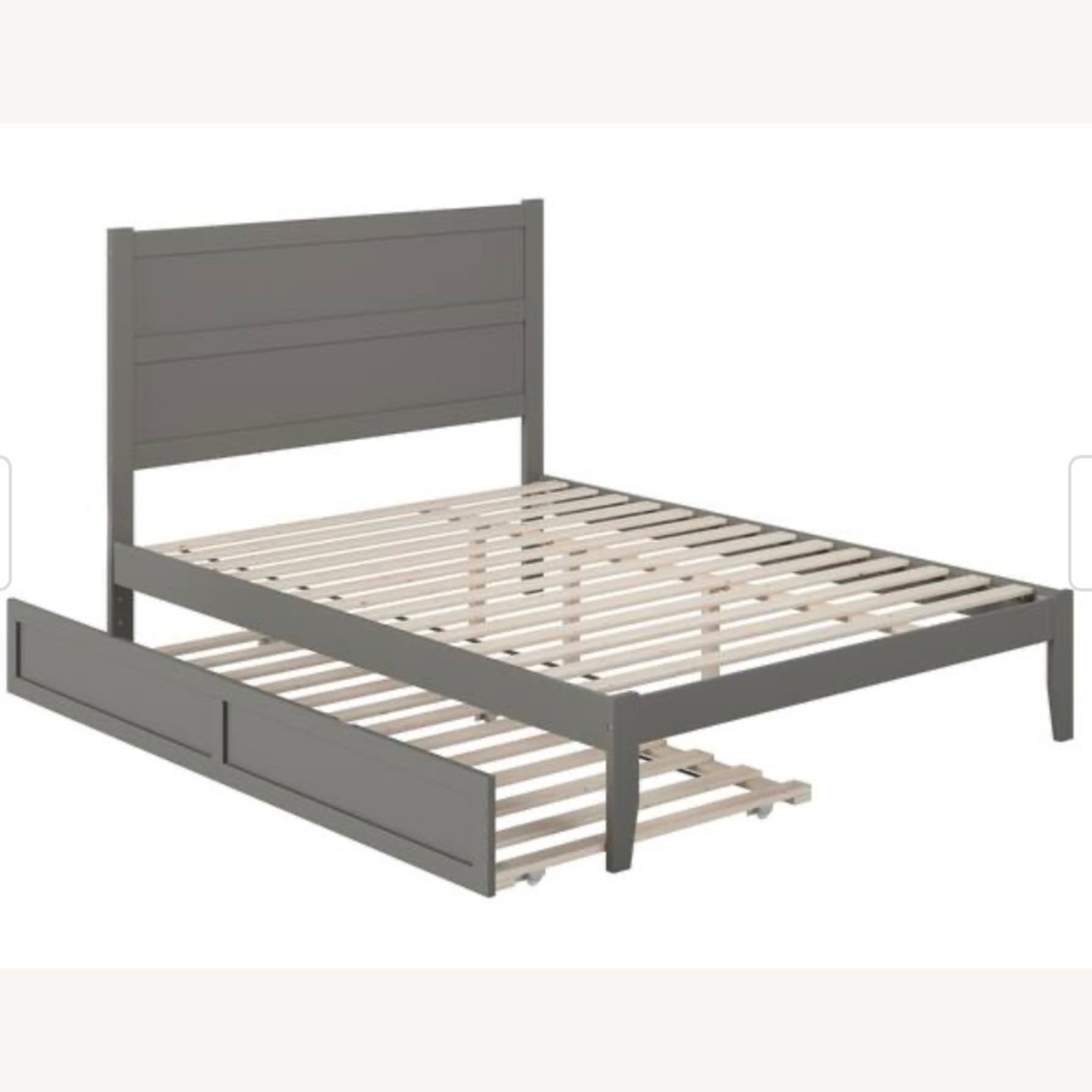 Dark Gray Wood Queen Bed - image-2