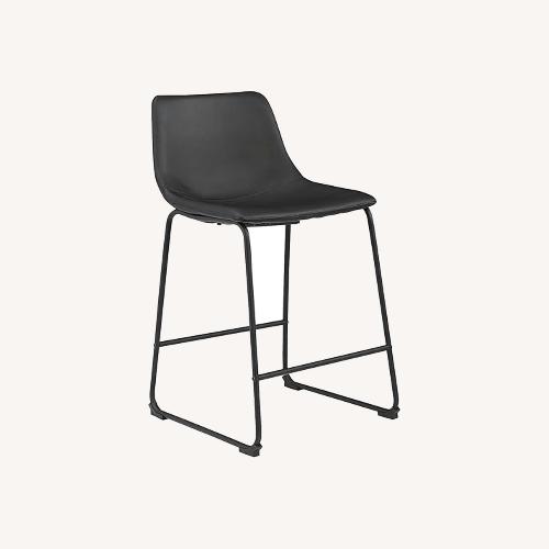 Used Ashley Furniture Centiar Black Faux Leather Stools for sale on AptDeco
