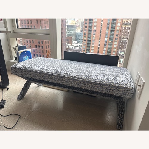 Used Jonathan Adler Blue Dot Velvet Bench for sale on AptDeco