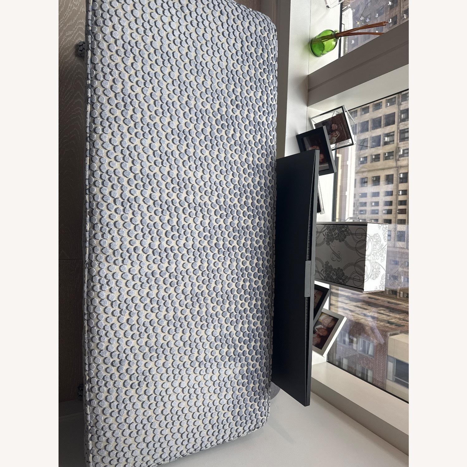 Jonathan Adler Blue Dot Velvet Bench - image-3