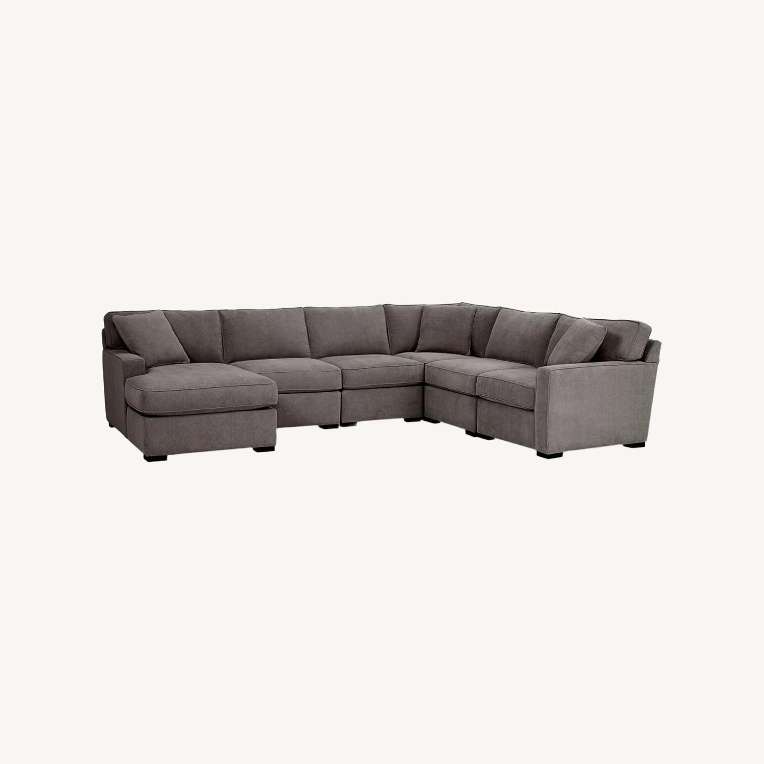 Macy's Radley Light Gray Fabric 3+ Piece Sectional - image-0