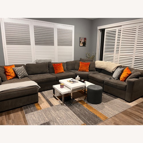 Used Macy's Radley Light Gray Fabric 3+ Piece Sectional for sale on AptDeco