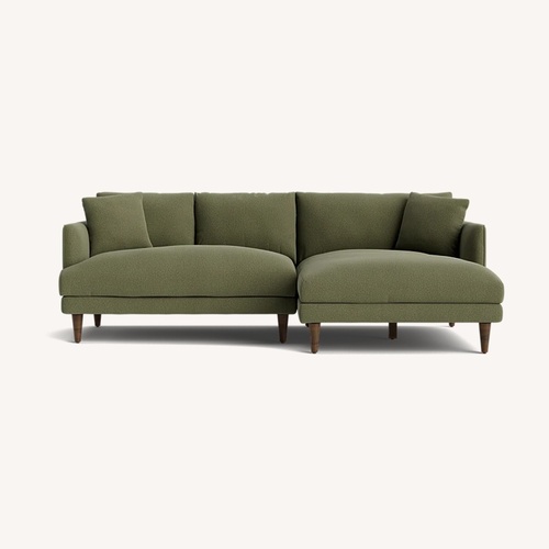 Used Joybird Lewis Green Velvet Chaise Lounge for sale on AptDeco