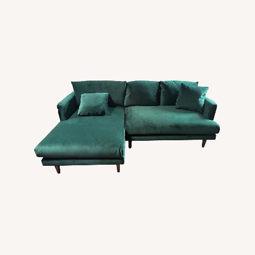 Used Joybird Lewis Green Velvet Chaise Lounge for sale on AptDeco