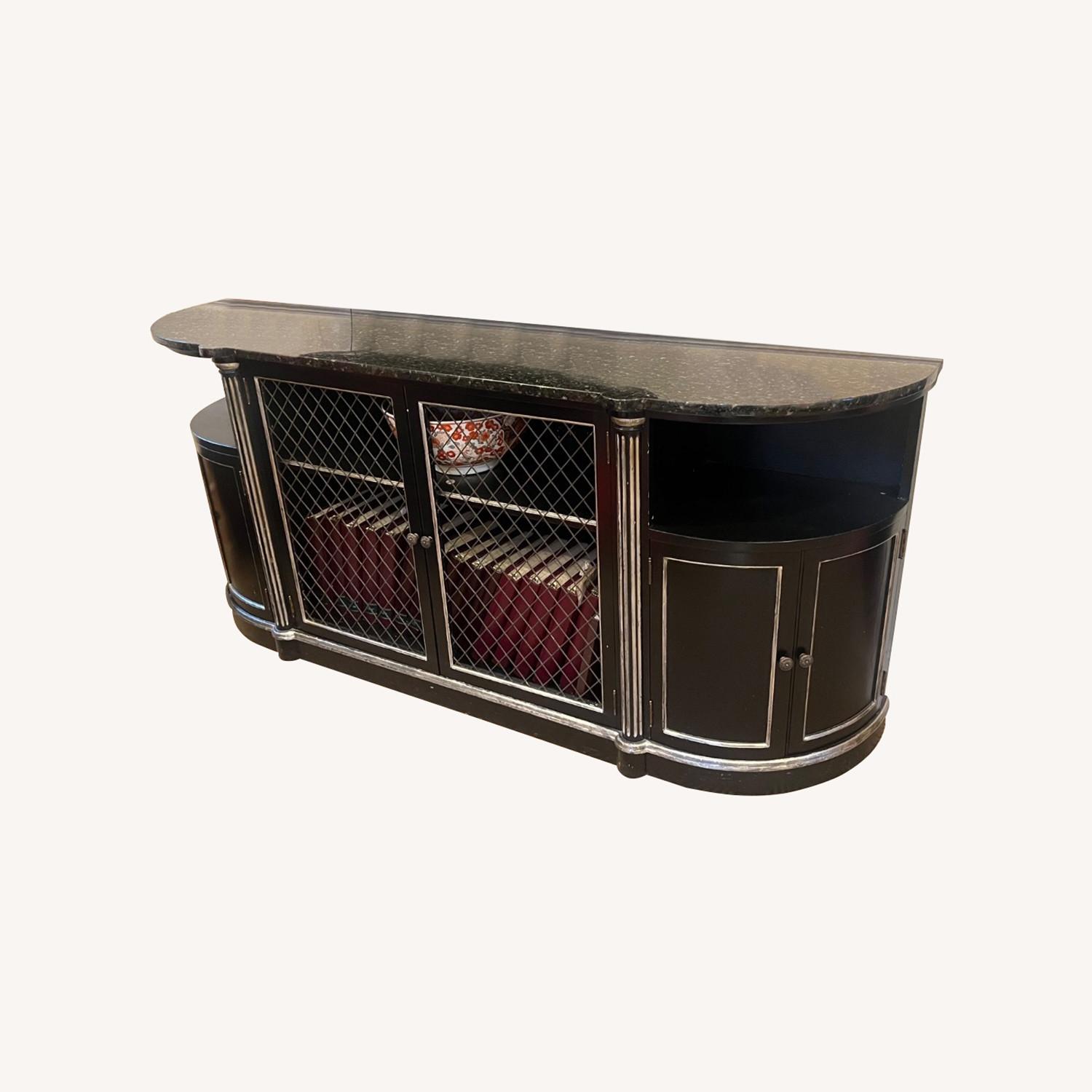 Vintage/Antique Black Sideboard With Marble Top - image-0