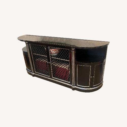 Used Vintage/Antique Black Sideboard With Marble Top for sale on AptDeco