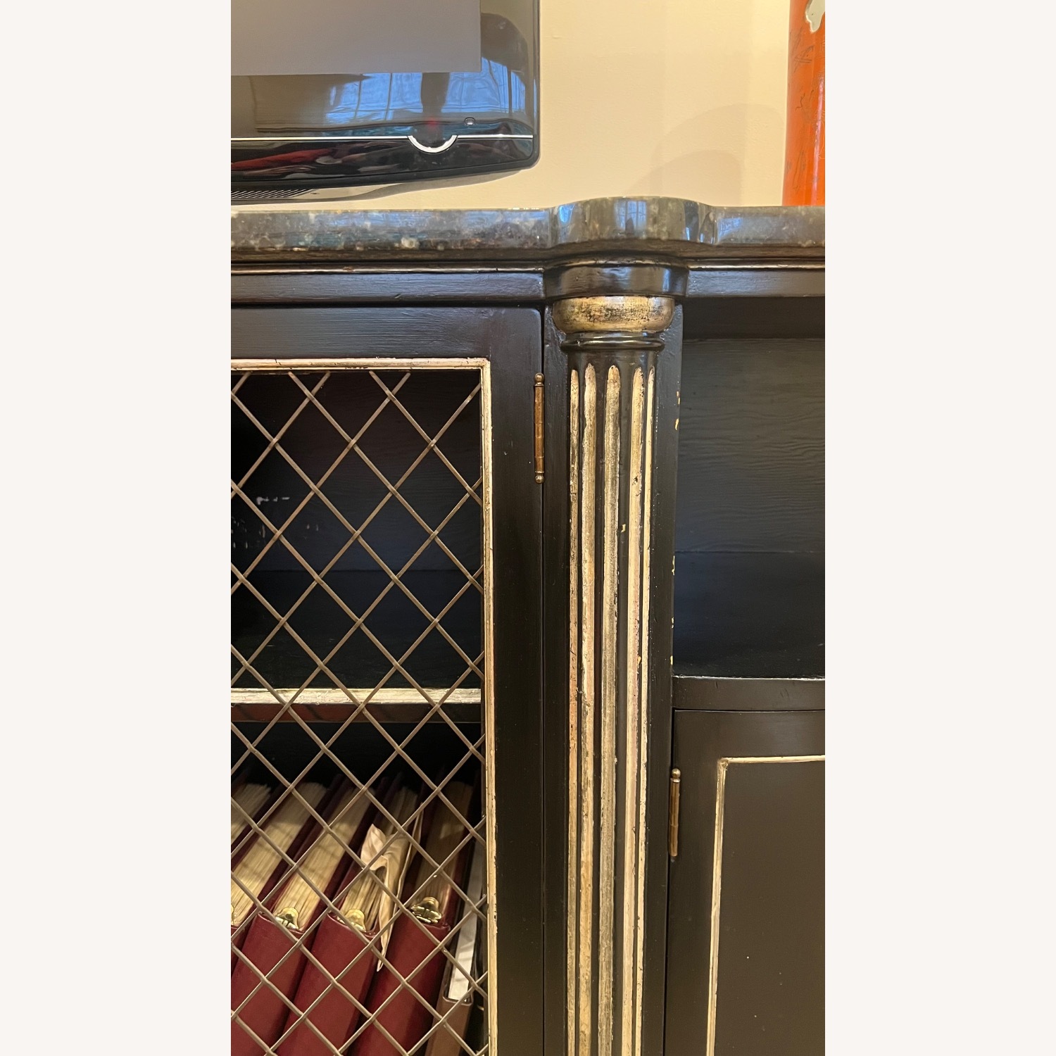 Vintage/Antique Black Sideboard With Marble Top - image-3