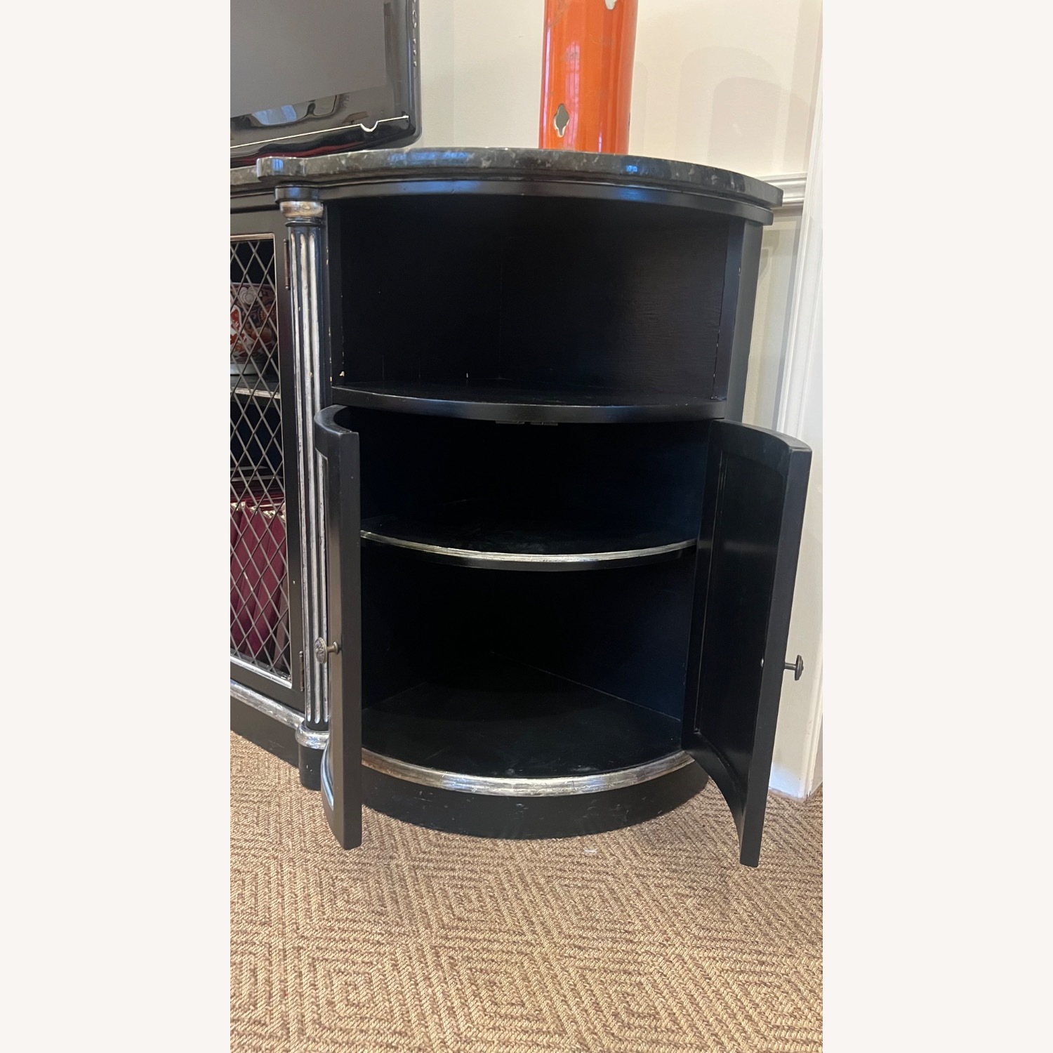 Vintage/Antique Black Sideboard With Marble Top - image-5