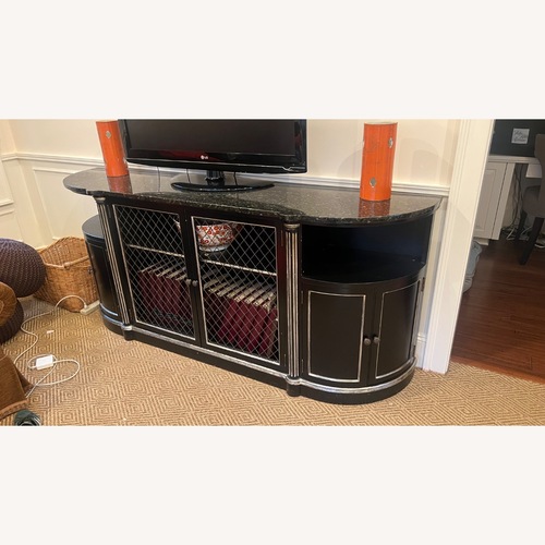 Used Vintage/Antique Black Sideboard With Marble Top for sale on AptDeco