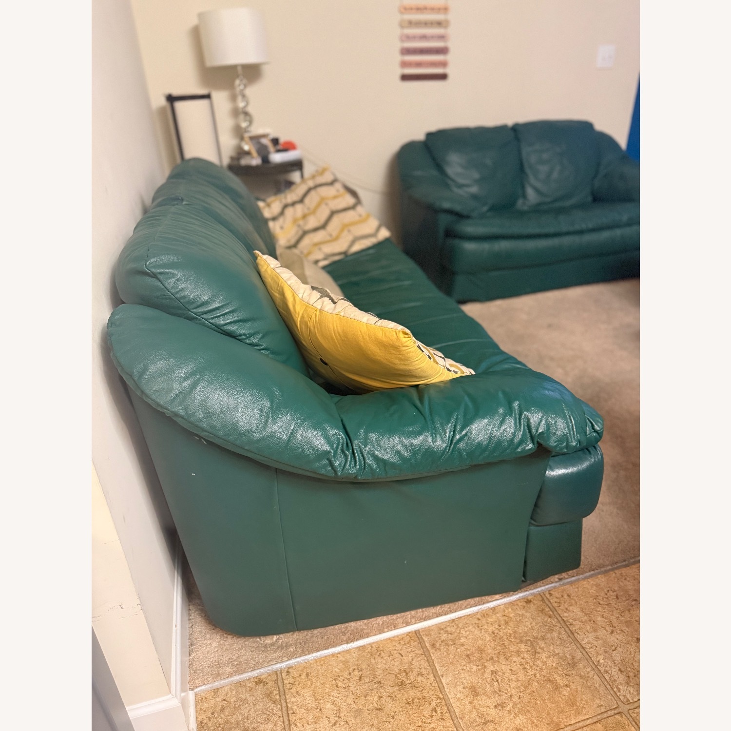 Natuzzi  Green 3+ Seater Sofa - image-4