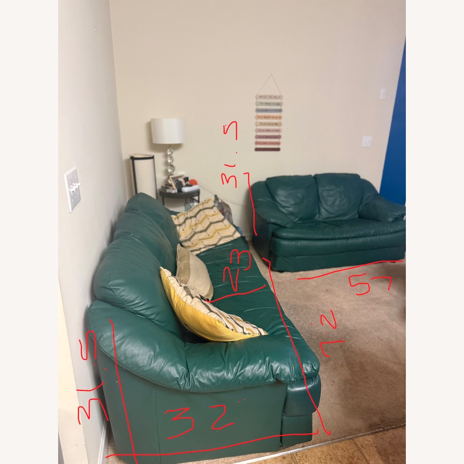 Natuzzi  Green 3+ Seater Sofa - image-3