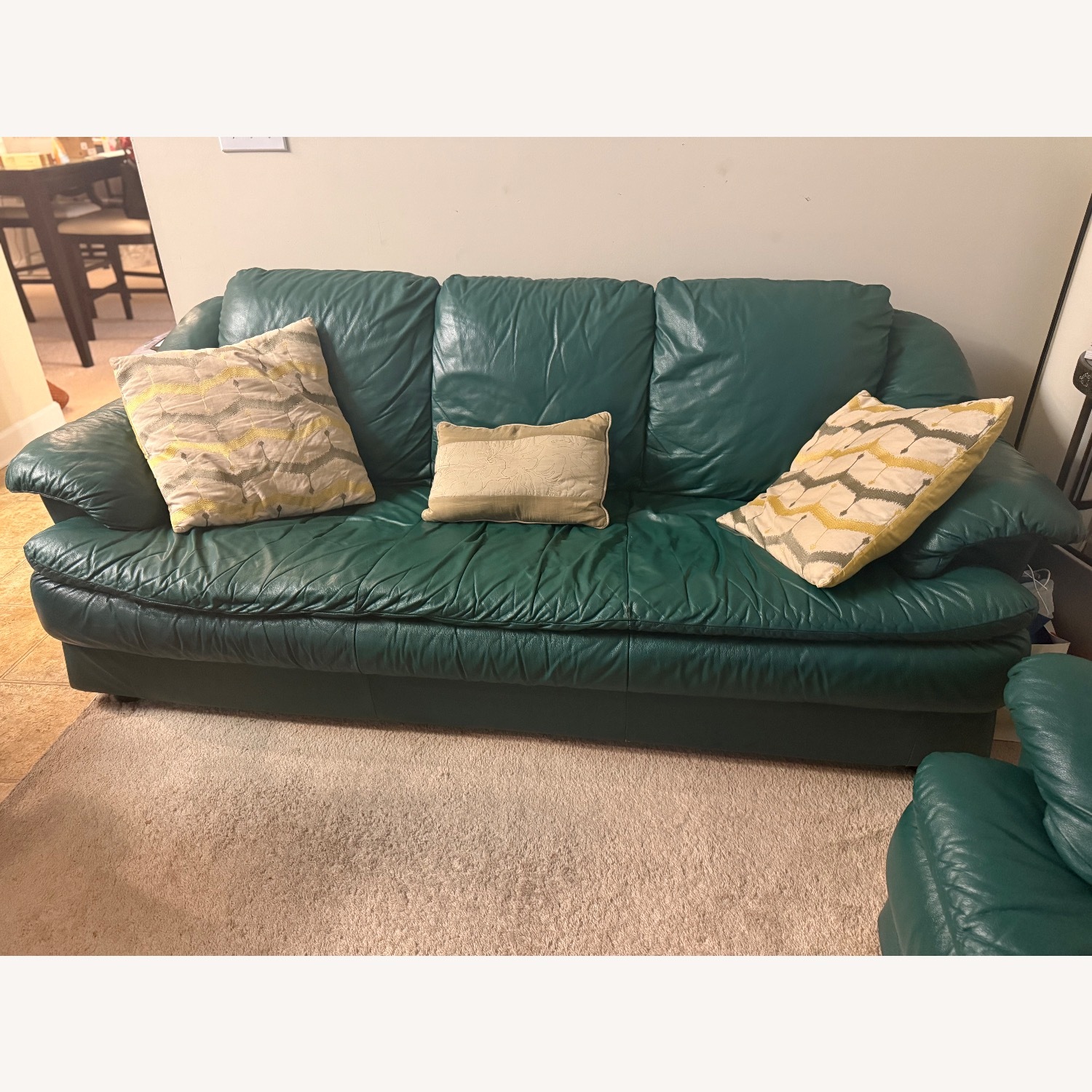 Natuzzi  Green 3+ Seater Sofa - image-2