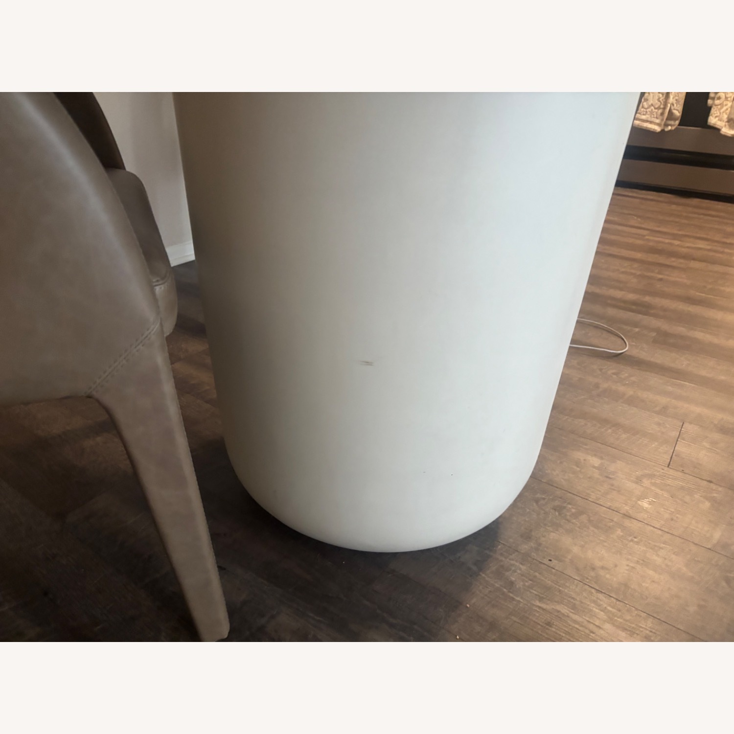 CB2 Lola Table White Stone Kitchen Island - image-3