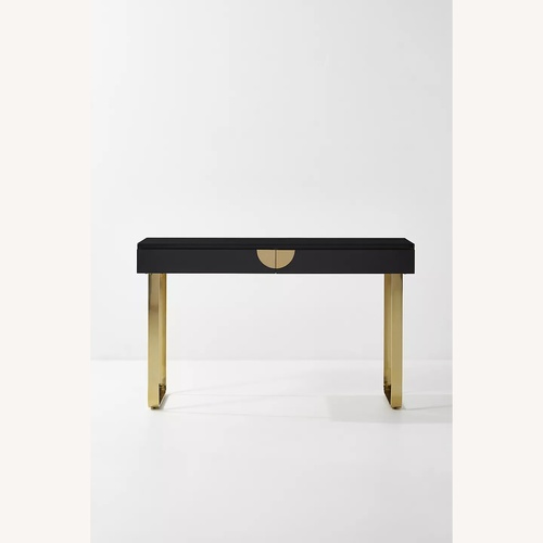 Used Anthropologie Black Lacquered Glinda Console Table for sale on AptDeco