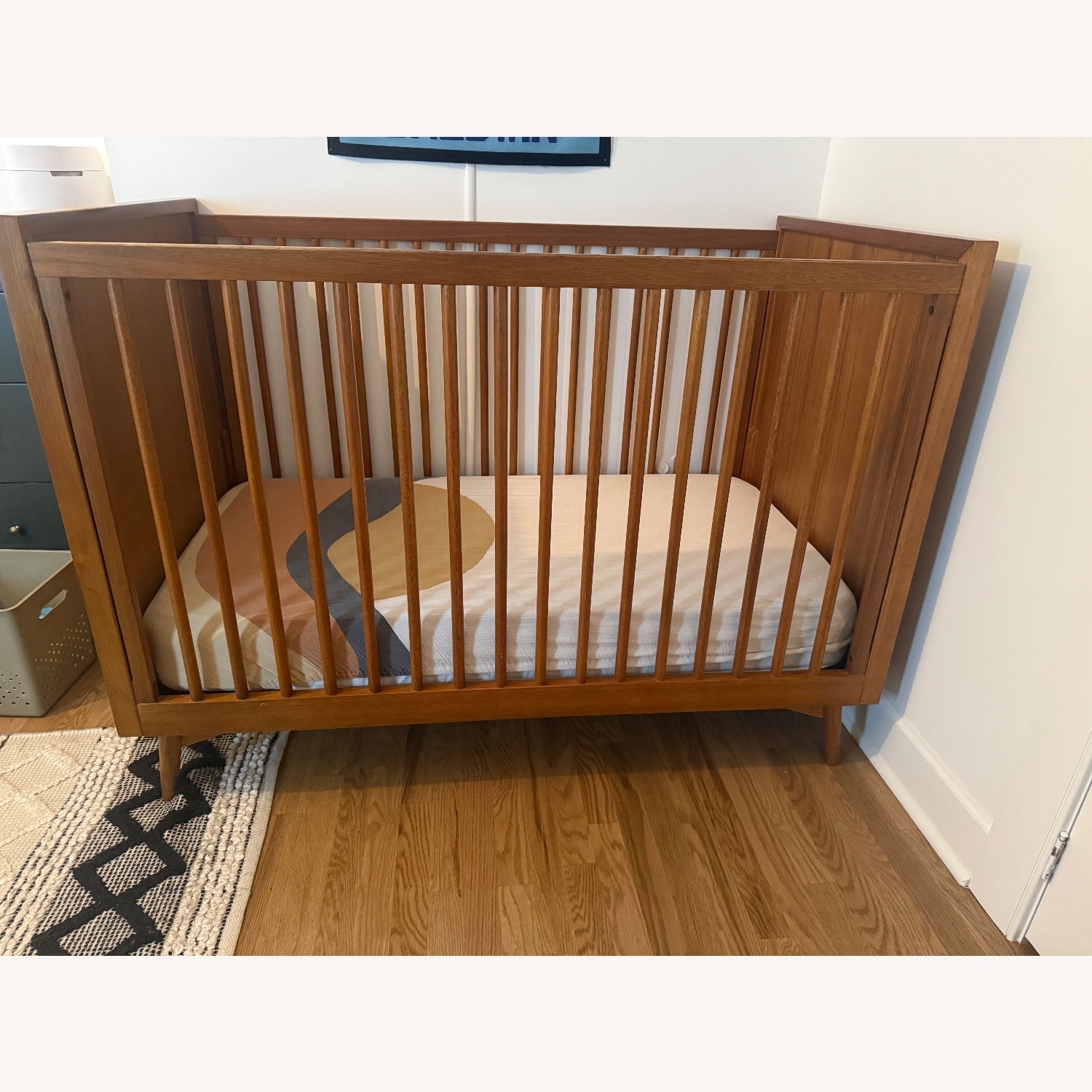 West Elm Dark Brown Mid-Century Modern Convertible Crib - image-1