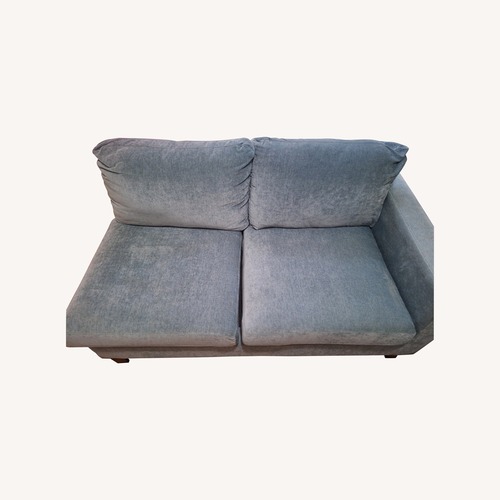 Used Bob's Discount Furniture Blue 2 Piece Sectional for sale on AptDeco
