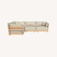 Inside Weather Bondi 5-Seat Sectional Almond Memory Foam