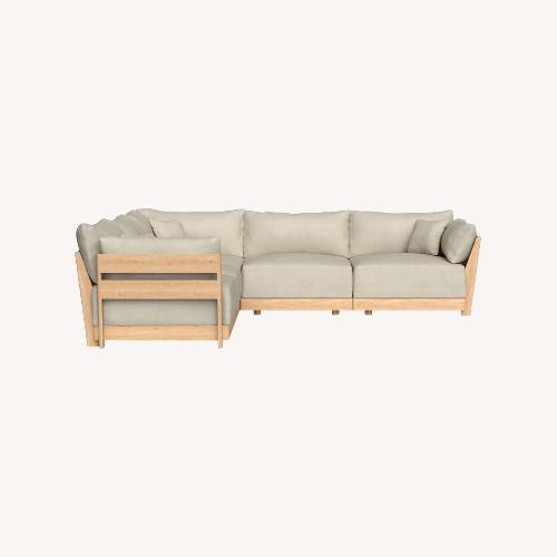 Used Inside Weather Bondi 5-Seat Sectional Almond Memory Foam for sale on AptDeco
