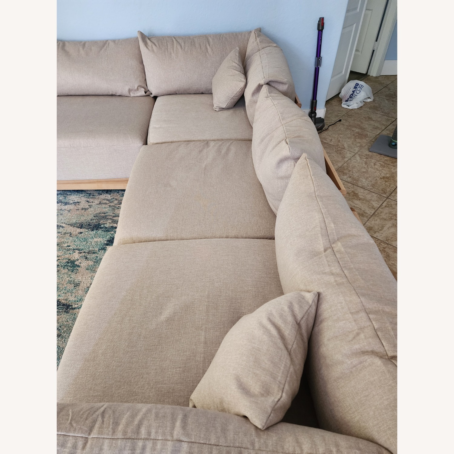 Inside Weather Bondi 5-Seat Sectional Almond Memory Foam - image-6