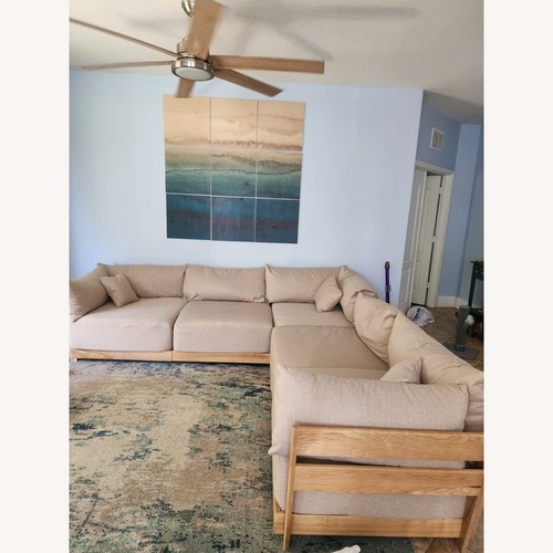 Used Inside Weather Bondi 5-Seat Sectional Almond Memory Foam for sale on AptDeco