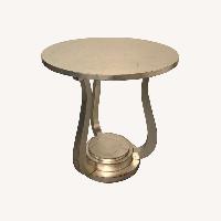 Hand-Leafed Lyre Harp Side Table