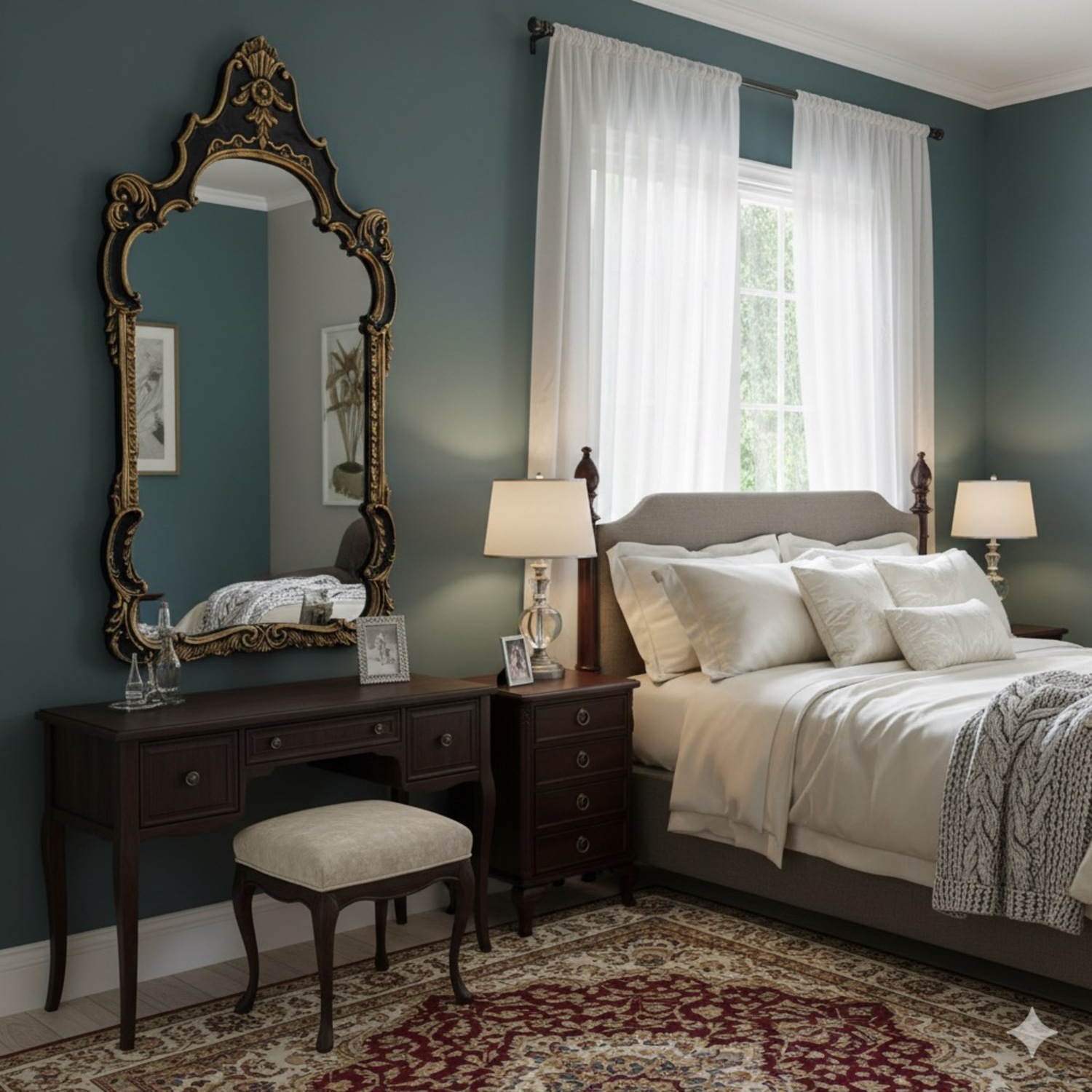 Antique 1940s Carved Mirror - image-8