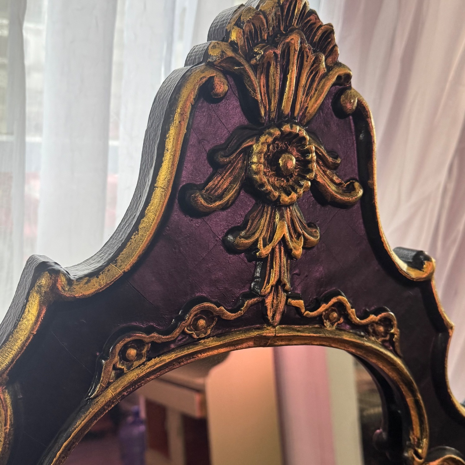 Antique 1940s Carved Mirror - image-5