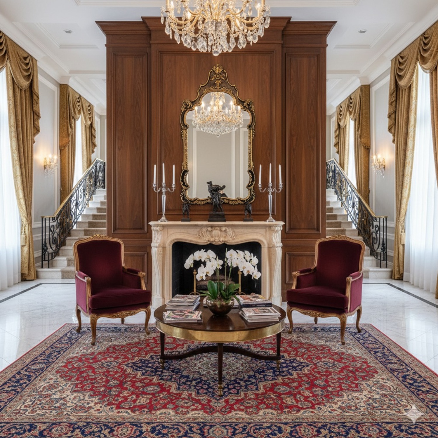 Antique 1940s Carved Mirror - image-2