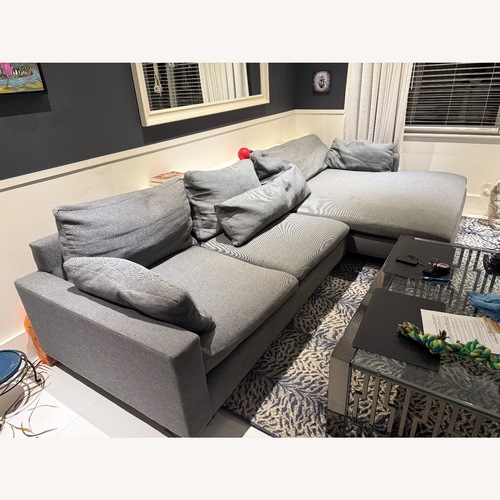 Used West Elm Harmony Light Gray Fabric Chaise Lounge for sale on AptDeco