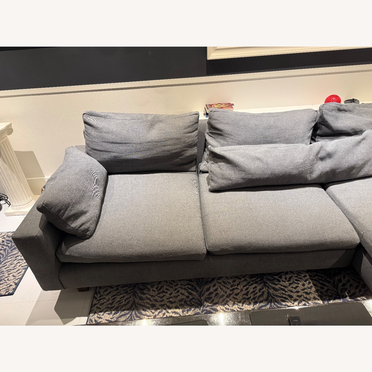 West Elm Harmony Light Gray Fabric Chaise Lounge - image-2