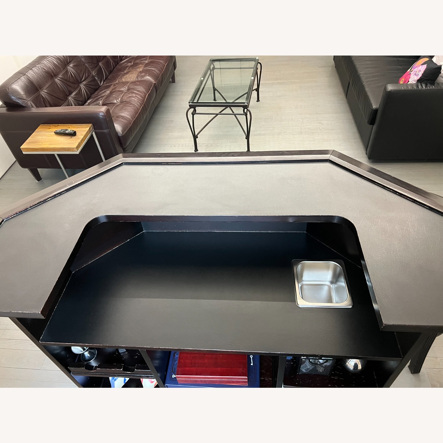 Vintage/Antique Dark Brown Wood Bar Carts - image-7