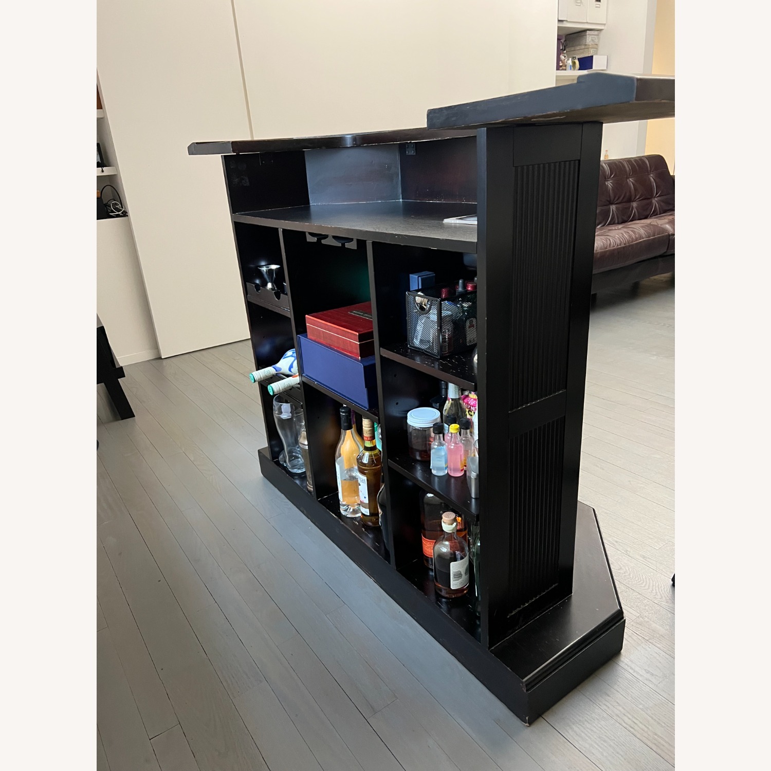 Vintage/Antique Dark Brown Wood Bar Carts - image-5