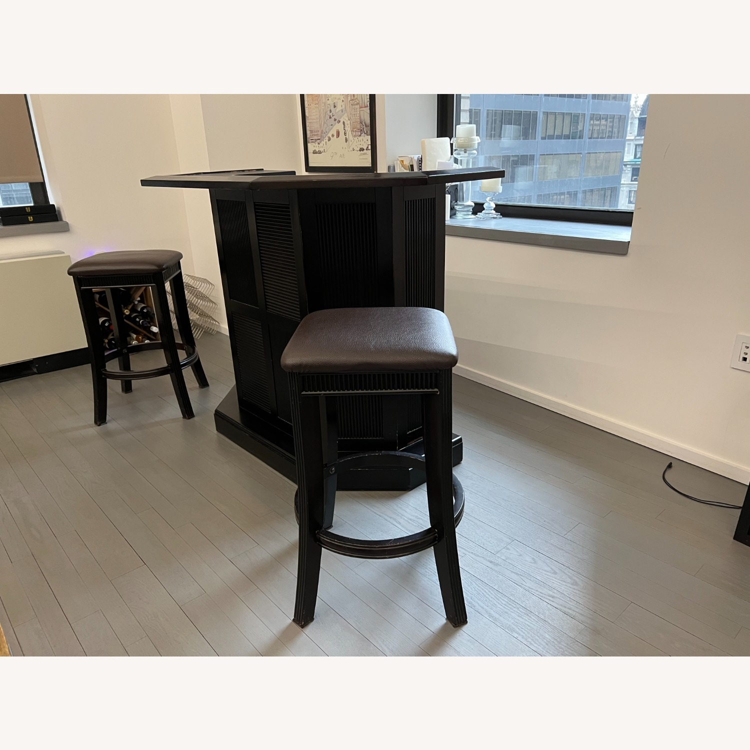 Vintage/Antique Dark Brown Wood Bar Carts - image-3