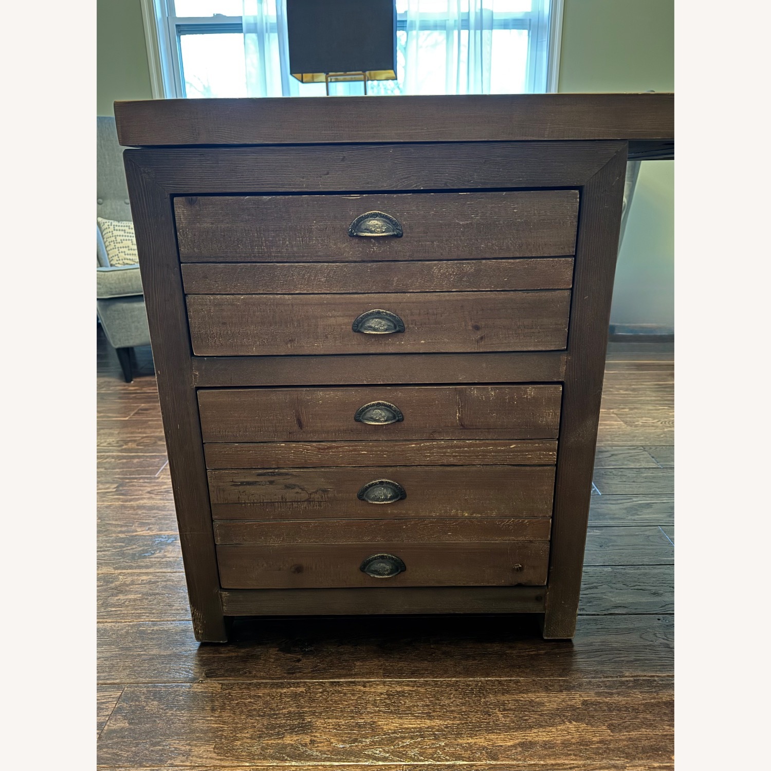 Restoration Hardware Printmaker's Wood Modular Corner Desk - image-4