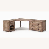 Restoration Hardware Printmaker's Wood Modular Corner Desk