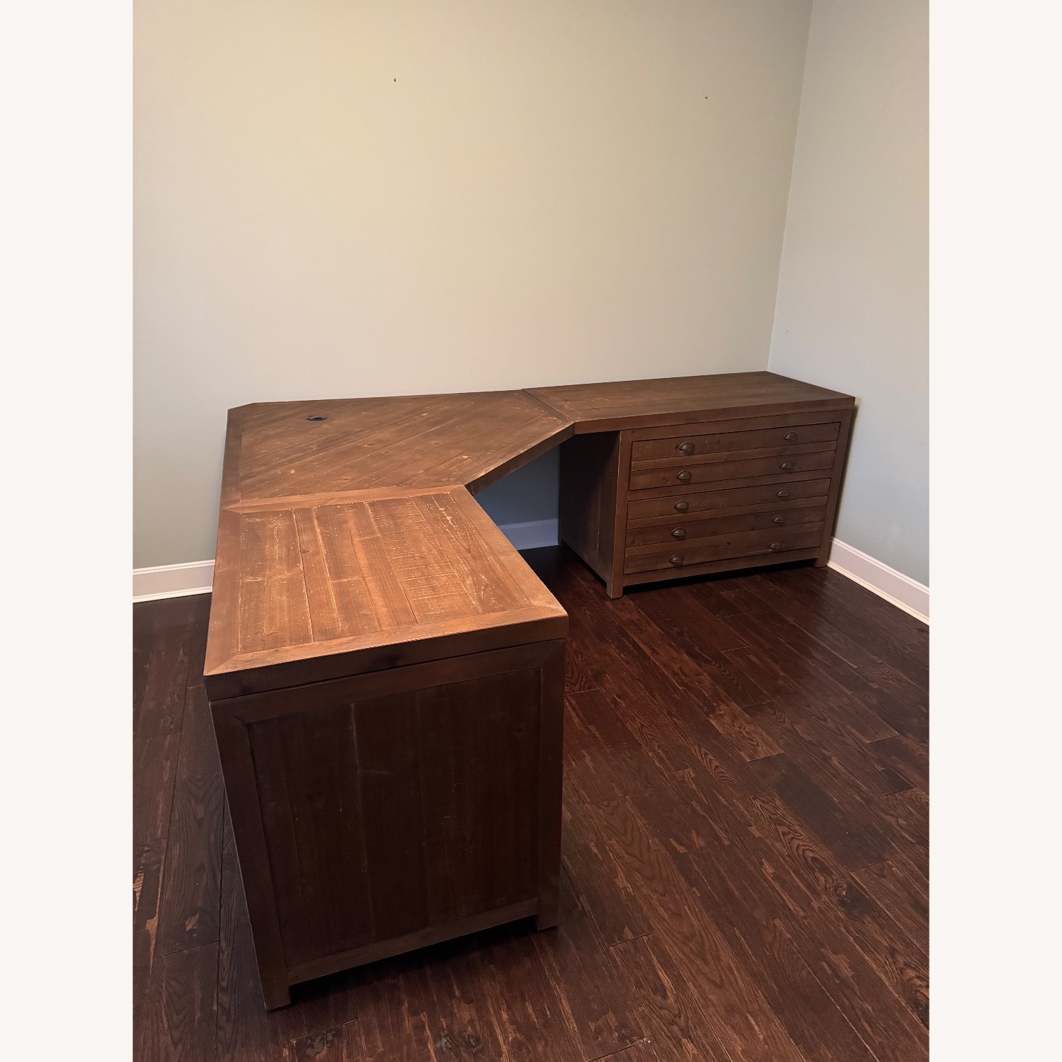 Restoration Hardware Printmaker's Wood Modular Corner Desk - image-2