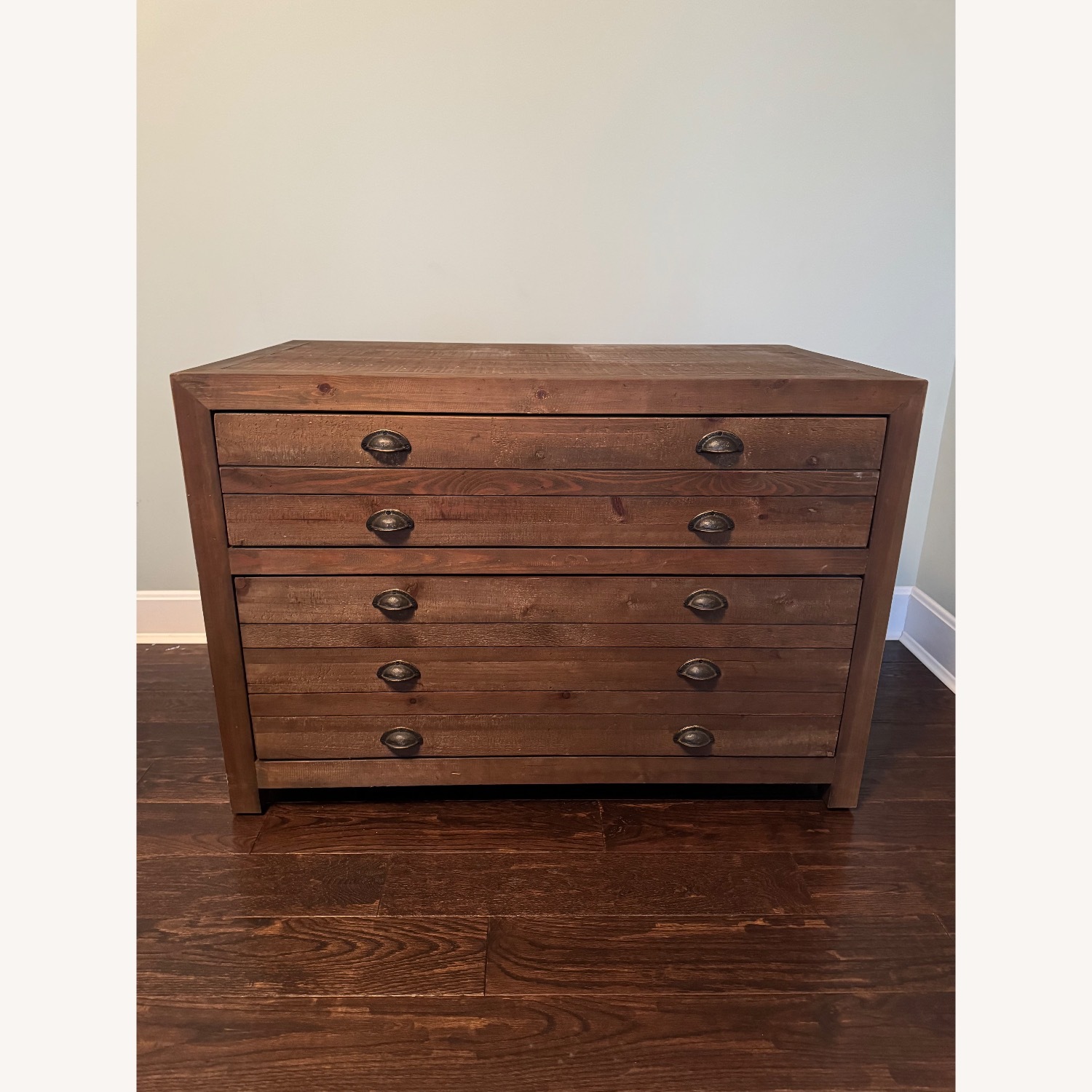 Restoration Hardware Printmaker's Brown Wood Dresser - image-1