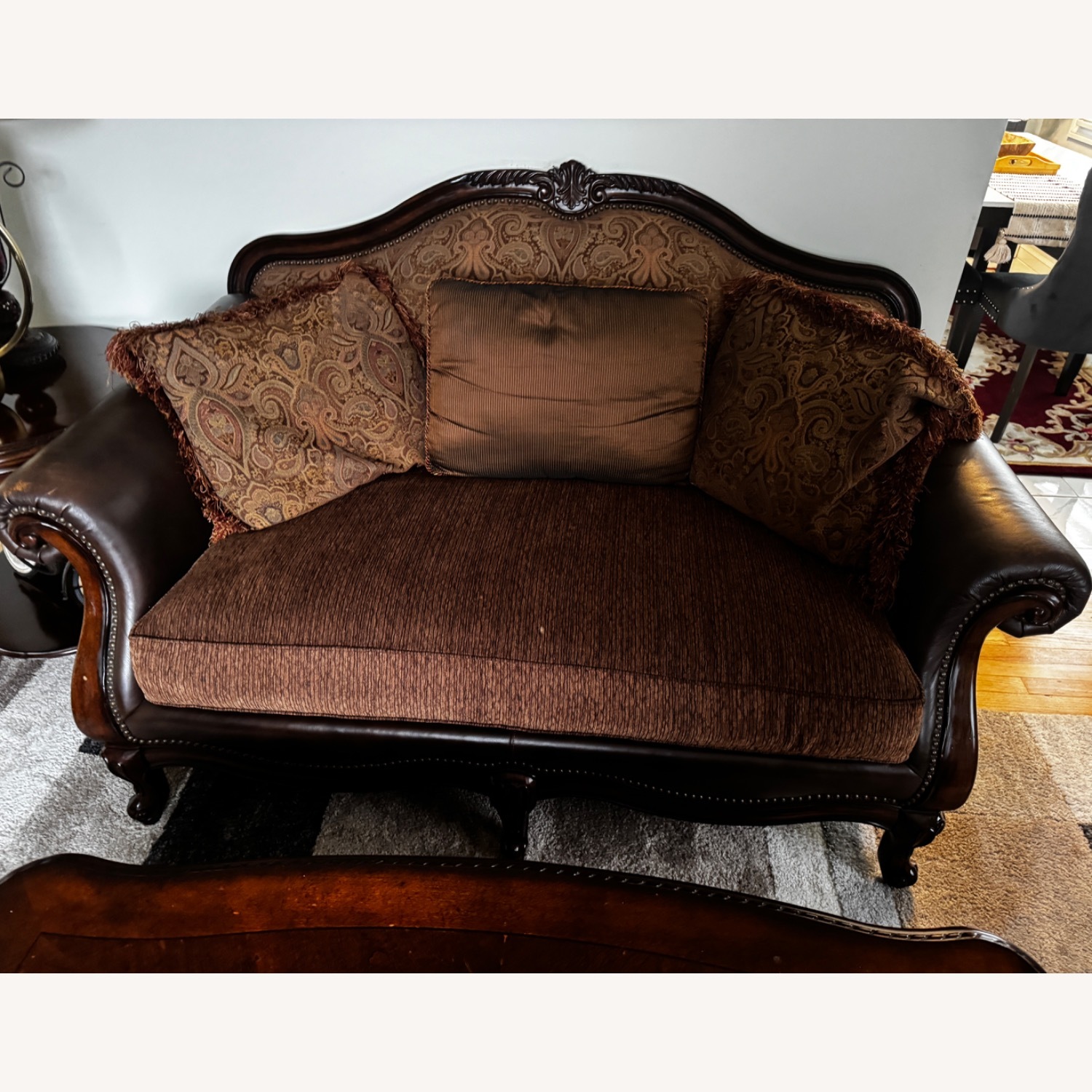 Raymour & Flanigan Dark Brown 2 Seater Sofa - image-1