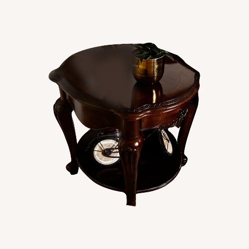 Used Raymour & Flanigan Dark Brown Side Table for sale on AptDeco