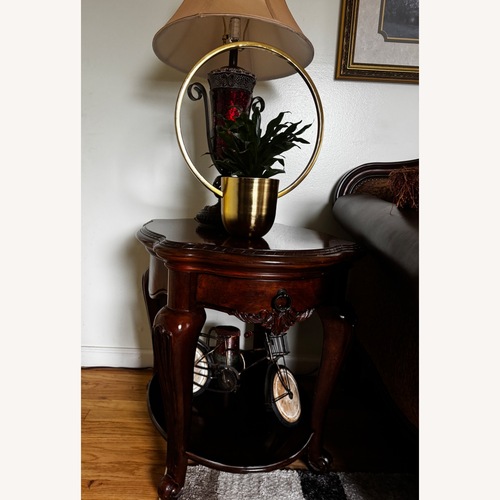 Used Raymour & Flanigan Dark Brown Side Table for sale on AptDeco