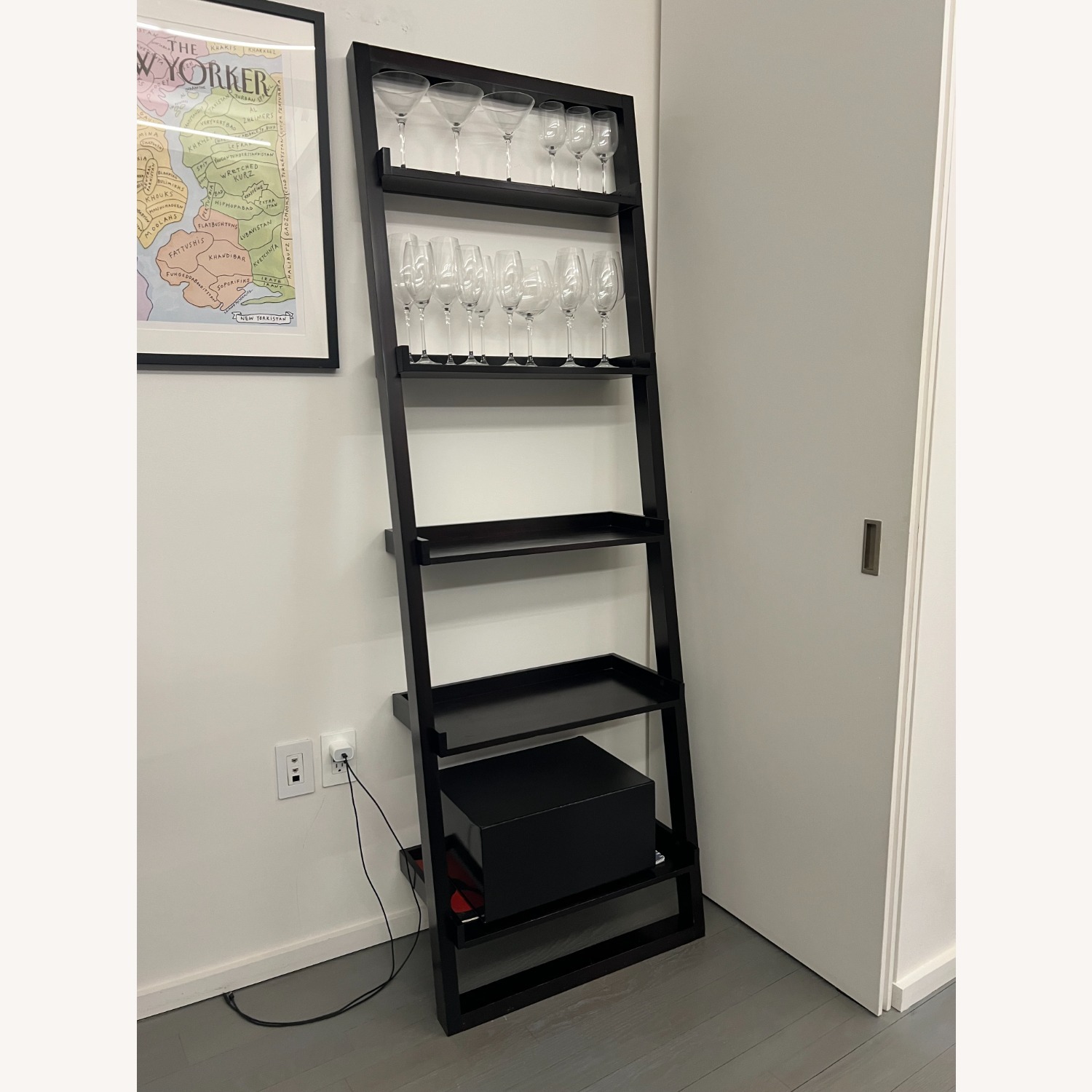 Crate & Barrel Sloane Leaning Bookshelf,Espresso Finish  - image-2