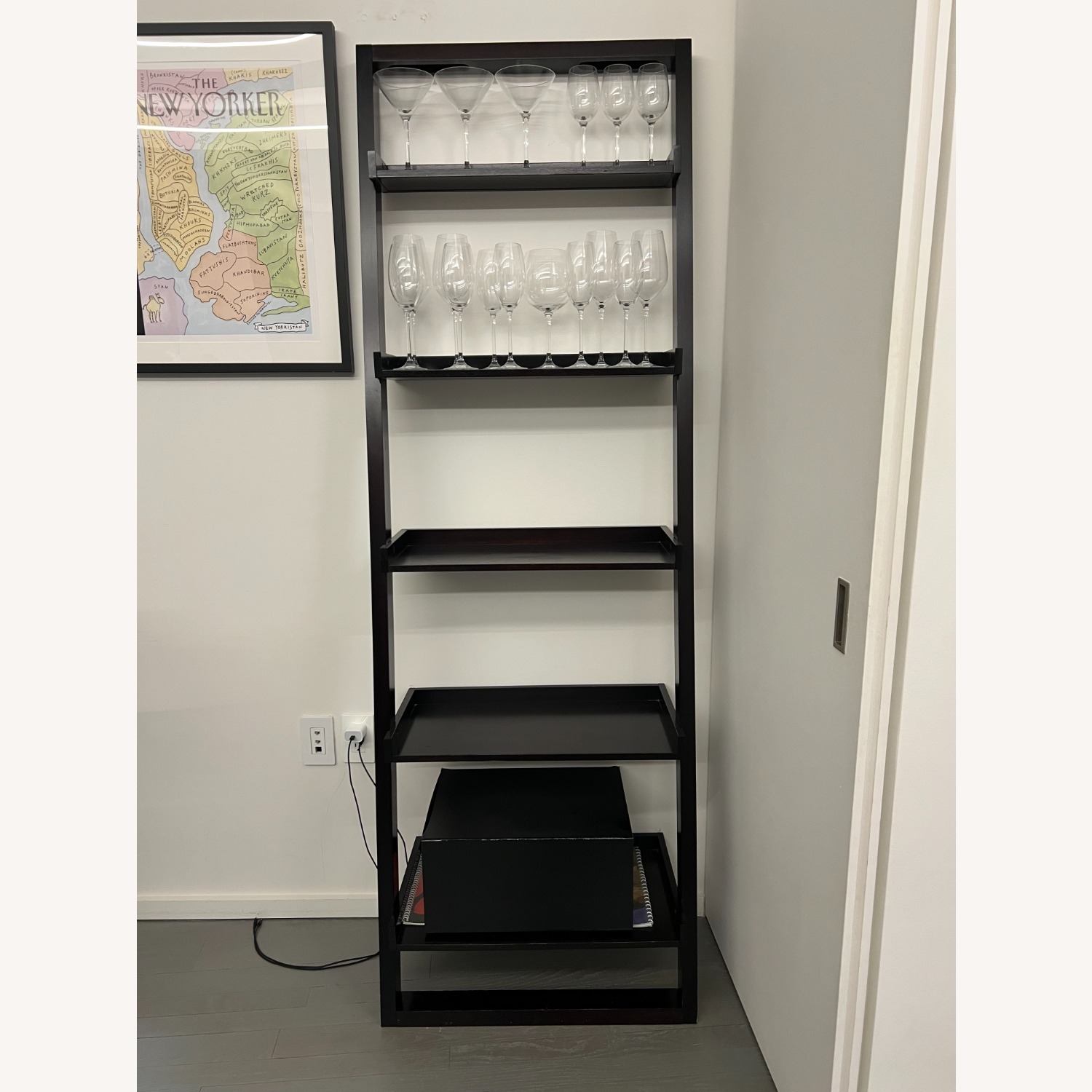 Crate & Barrel Sloane Leaning Bookshelf,Espresso Finish  - image-1