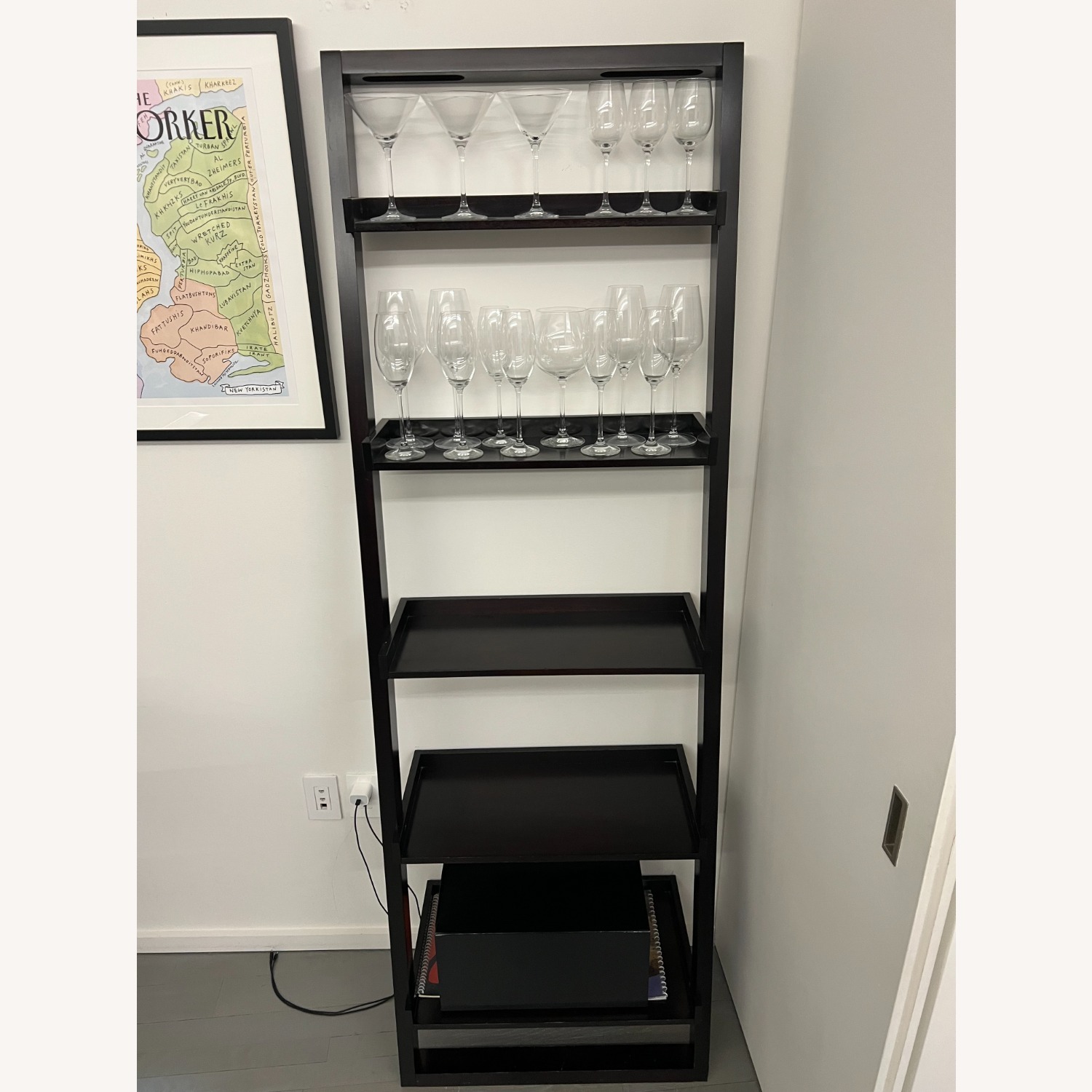 Crate & Barrel Sloane Leaning Bookshelf,Espresso Finish  - image-4