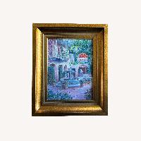 Vintage Fountain Landscape Portrait