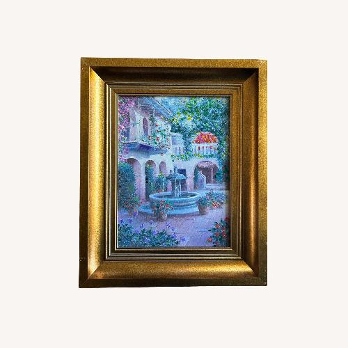 Used Vintage Fountain Landscape Portrait for sale on AptDeco