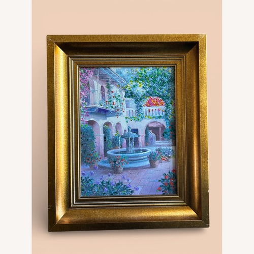 Used Vintage Fountain Landscape Portrait for sale on AptDeco