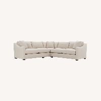 Rowe Furniture White Fabric 2 Piece Sectional