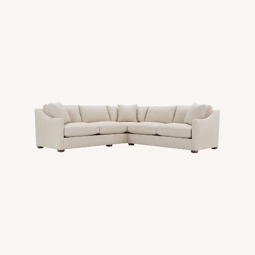 Used Rowe Furniture White Fabric 2 Piece Sectional for sale on AptDeco