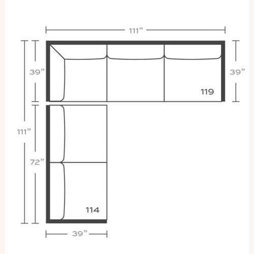 Used Rowe Furniture White Fabric 2 Piece Sectional for sale on AptDeco